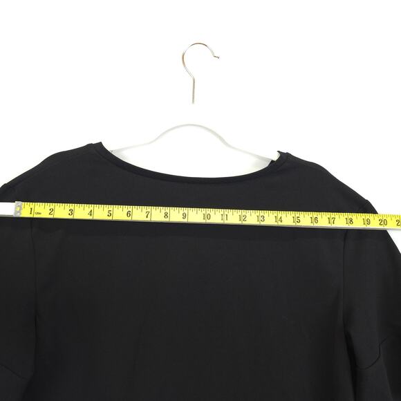 Worthington Shirt Womens Large Black Ruffle Sleeve Hem Stretch Pullover Top - Picture 4 of 10